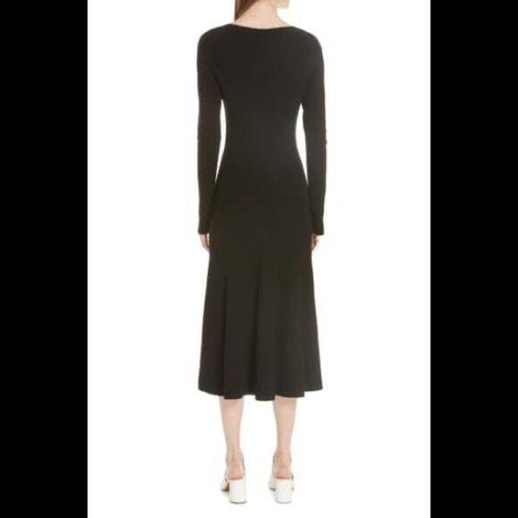 Jason Wu Grey long sleeve black wool midi dress - Picture 3 of 13